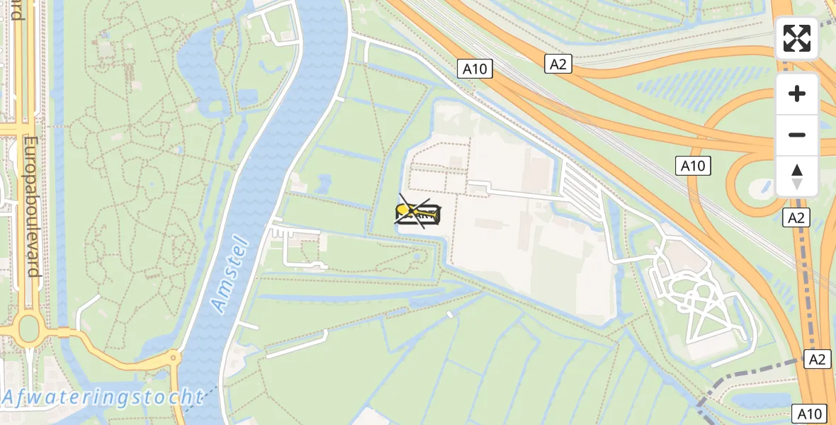 Routekaart van de vlucht: Politiehelikopter naar Amsterdam, Ouderkerkerdijk