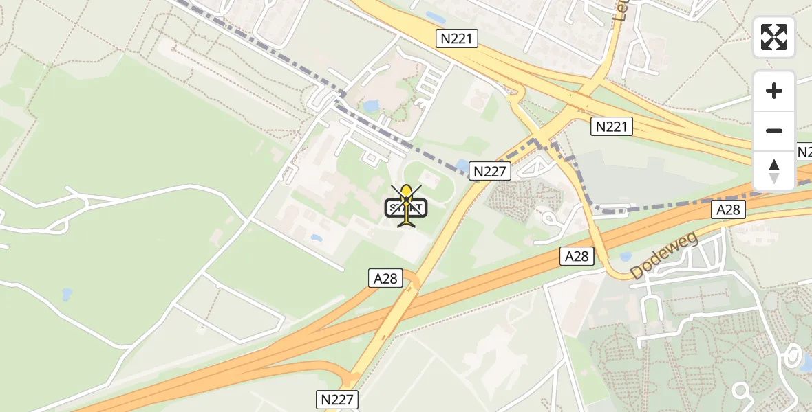 Routekaart van de vlucht: Politiehelikopter naar Leusden, Doornseweg