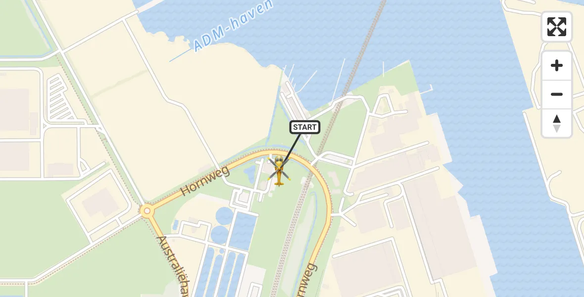 Vluchtroute Traumahelikopter Amsterdam Heliport - Amsterdam Heliport, 11 november 2025, 14:58