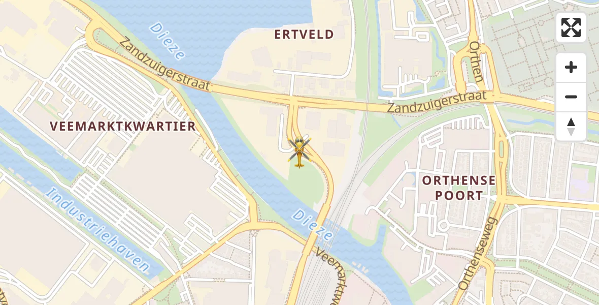 Vluchtroute Traumahelikopter 's-Hertogenbosch - 's-Hertogenbosch, 11 november 2025, 20:54
