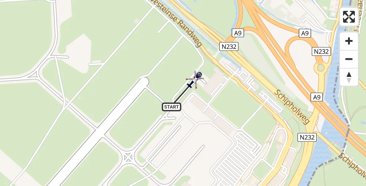 Vluchtroute Politiehelikopter Schiphol - Schiphol, 11 november 2025, 21:11