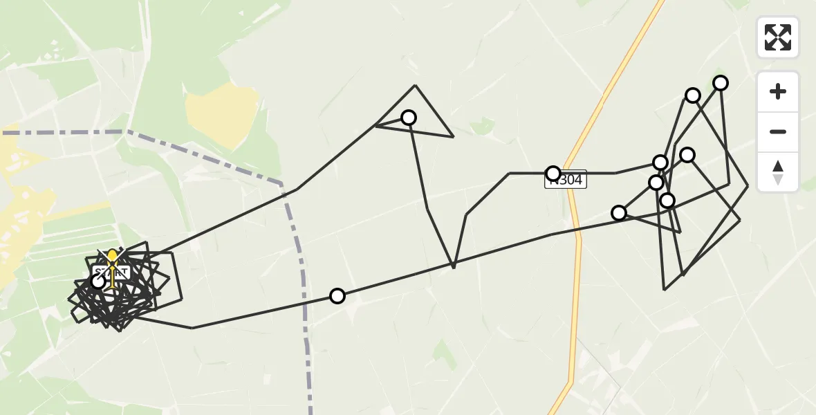 Routekaart van de vlucht: Politieheli naar Harskamp, Dabbelosepad