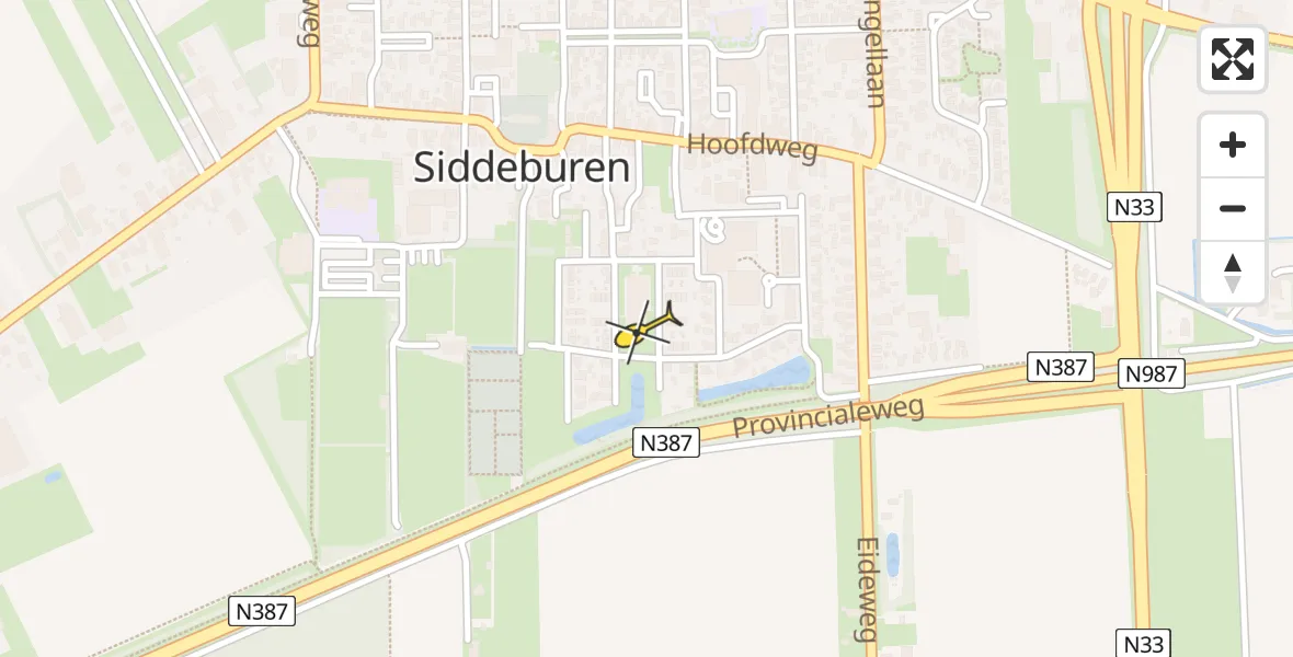 Routekaart van de vlucht: Lifeliner 4 naar Siddeburen