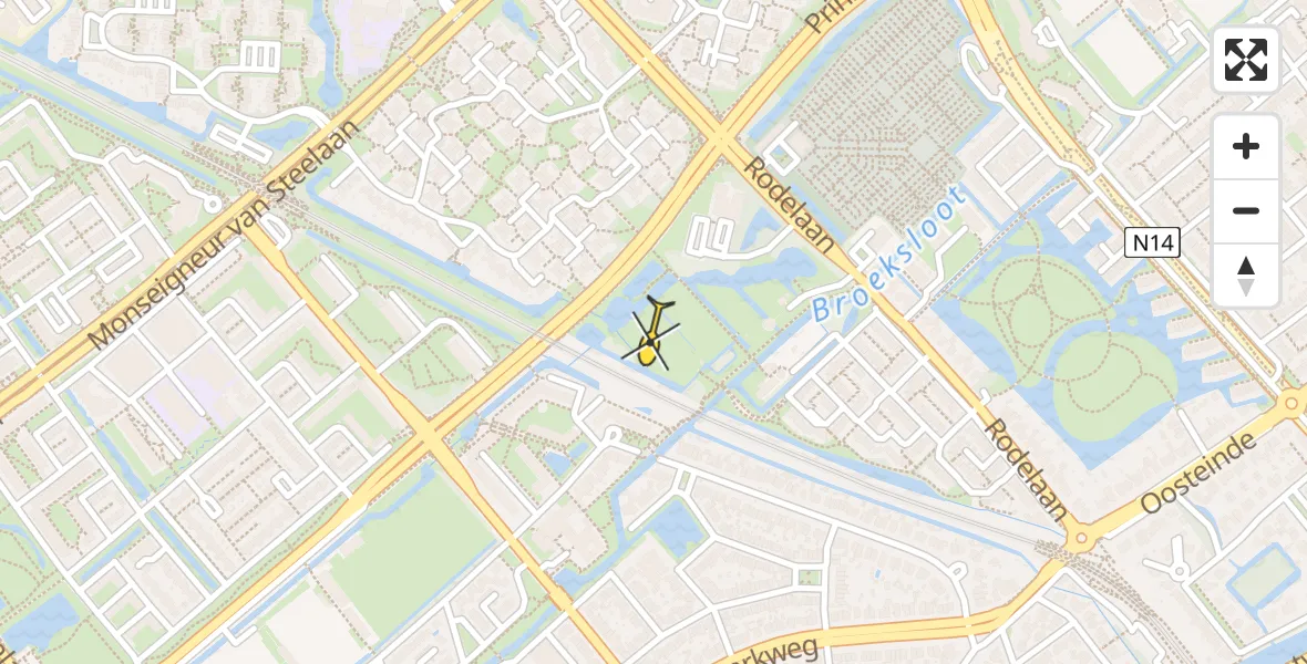 Routekaart van de vlucht: Lifeliner 2 naar Voorburg