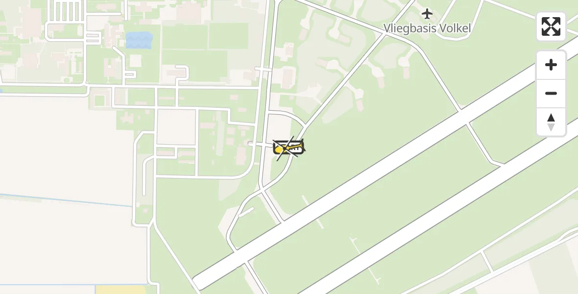 Routekaart van de vlucht: Politieheli naar Vliegbasis Volkel, Zeelandsedijk