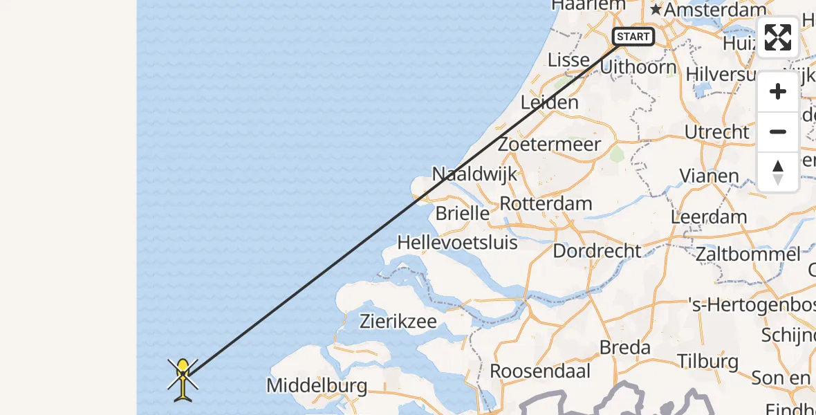 Routekaart van de vlucht: Politieheli naar 