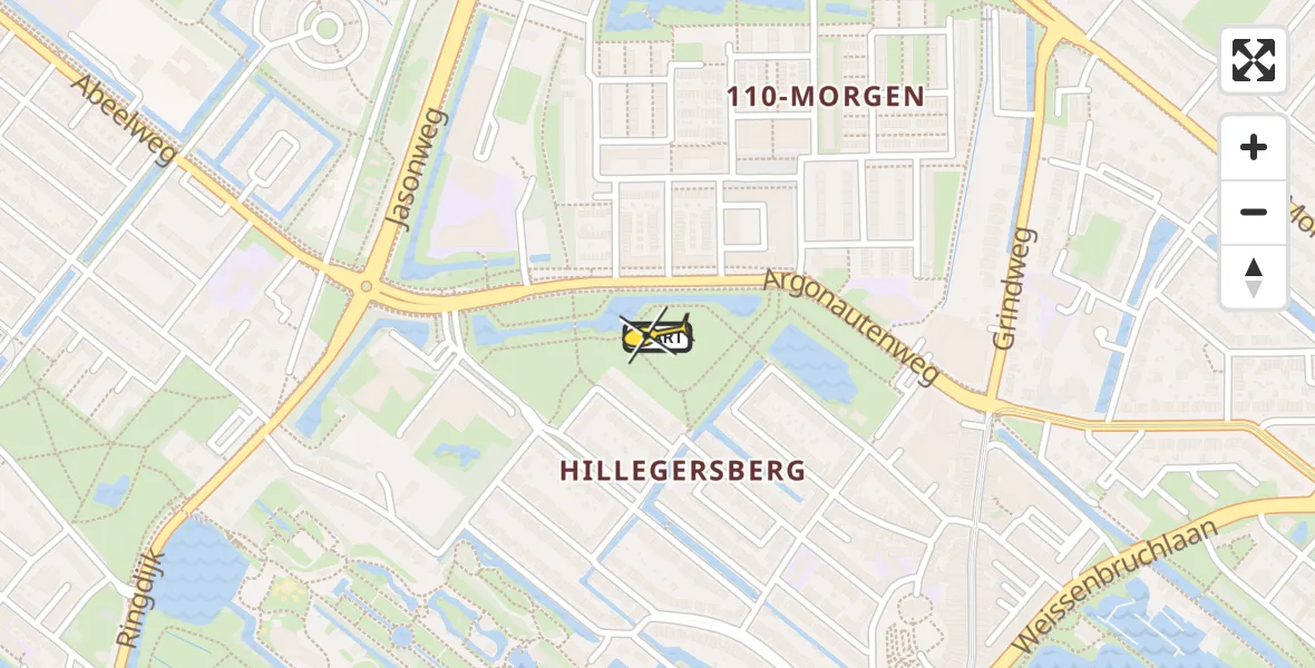 Routekaart van de vlucht: Lifeliner 1 naar Rotterdam, Argonautenpark