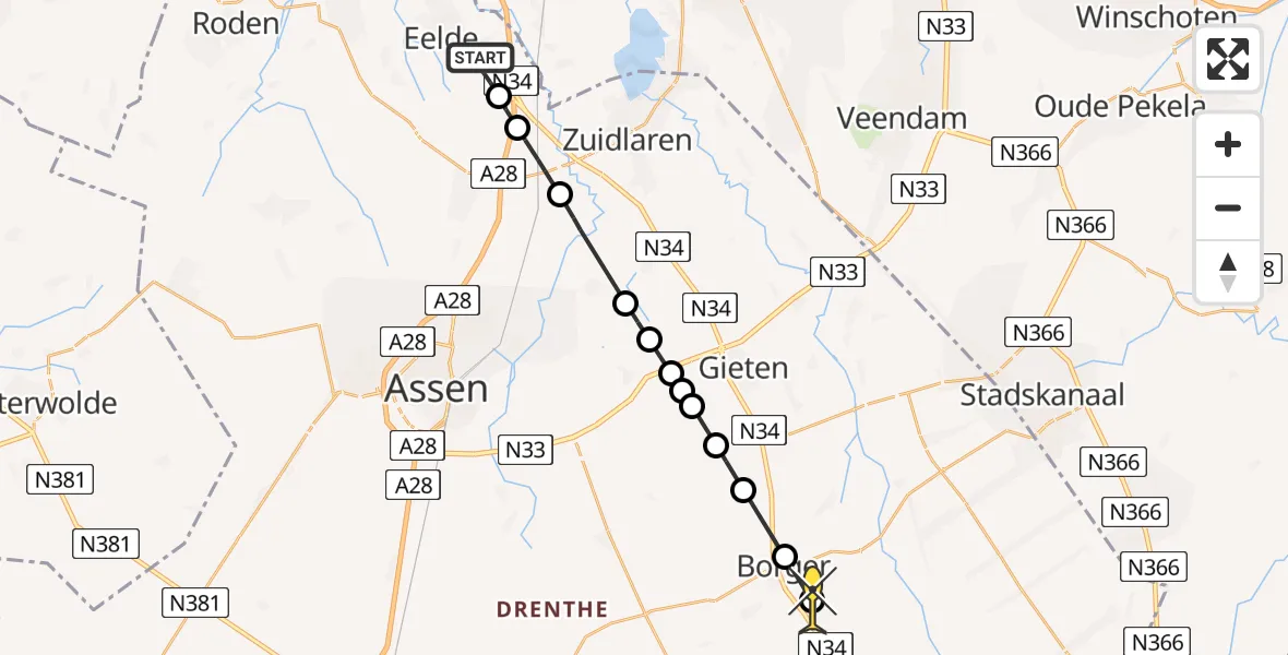 Routekaart van de vlucht: Lifeliner 4 naar Ees, Schoolstraat