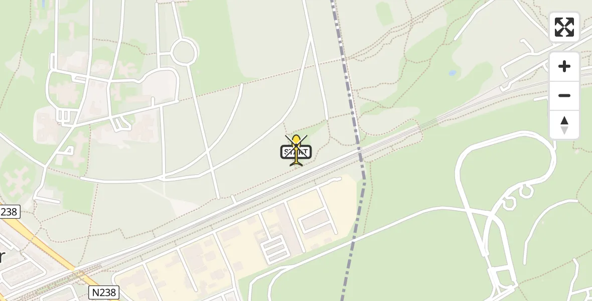 Routekaart van de vlucht: Politiehelikopter naar Den Dolder, Fornheselaan