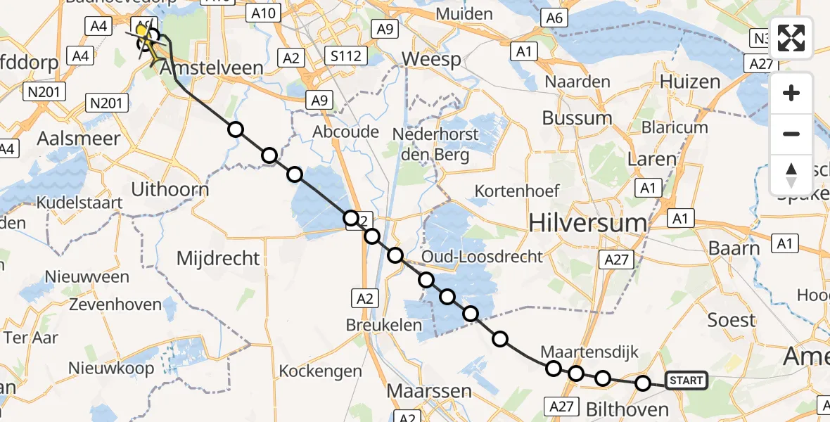 Routekaart van de vlucht: Politieheli naar Schiphol, Doctor Stärckelaan