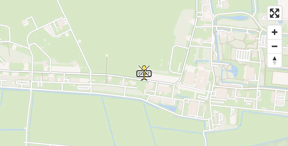 Routekaart van de vlucht: Ambulancehelikopter naar Vliegbasis Leeuwarden, Keegsdijkje