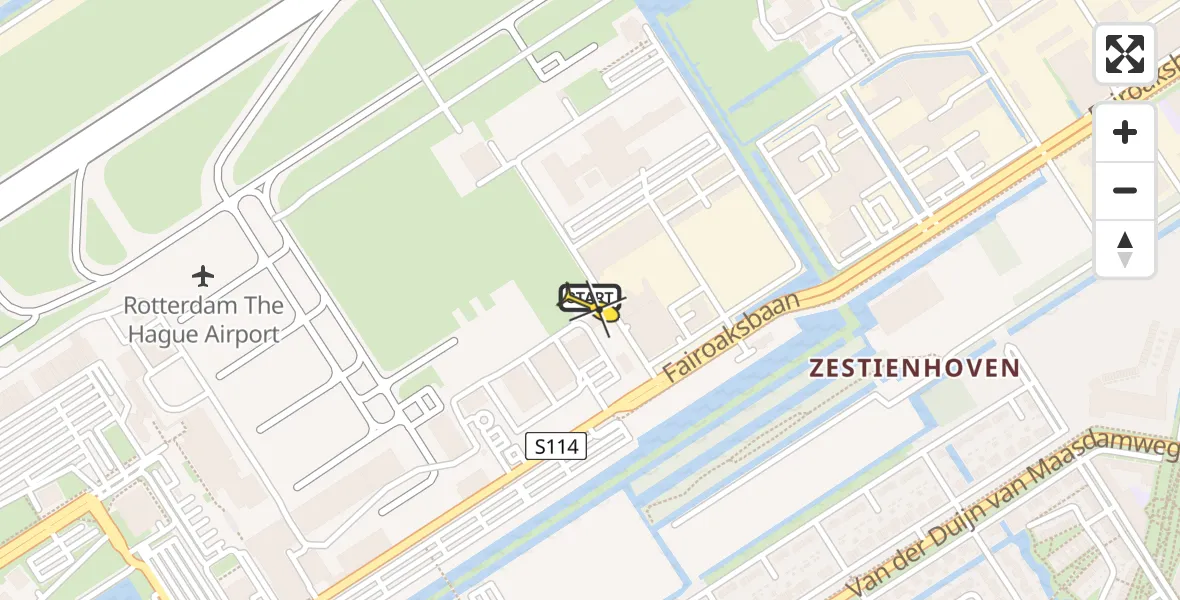 Routekaart van de vlucht: Lifeliner 2 naar Rotterdam The Hague Airport, Brandenburgbaan