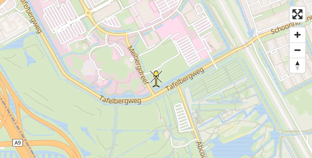 Routekaart van de vlucht: Lifeliner 1 naar Academisch Medisch Centrum (AMC)