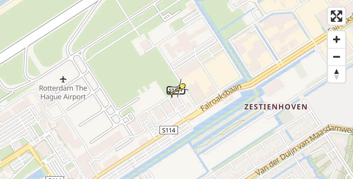 Routekaart van de vlucht: Lifeliner 2 naar Rotterdam The Hague Airport, Brandenburgbaan