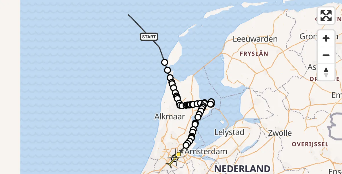 Routekaart van de vlucht: Politieheli naar Schiphol, Thermiekstraat