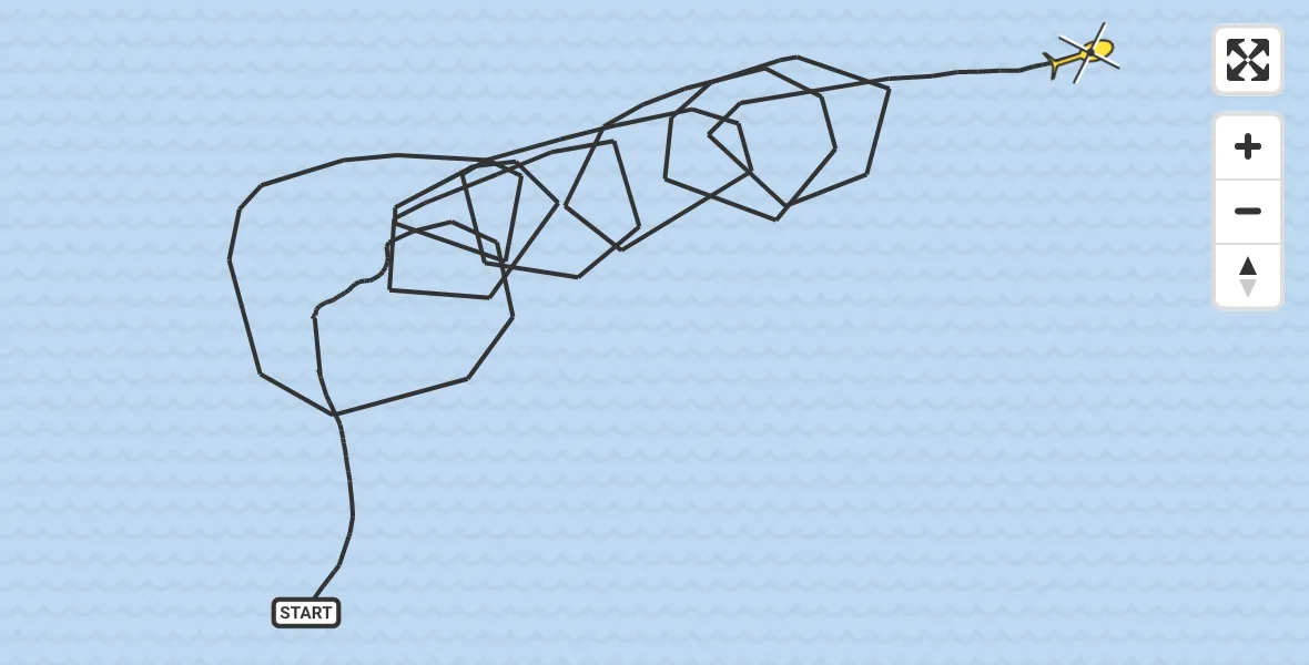 Vluchtroute Kustwachthelikopter van  naar 