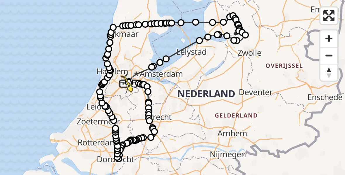 Routekaart van de vlucht: Politieheli naar Schiphol, Thermiekstraat