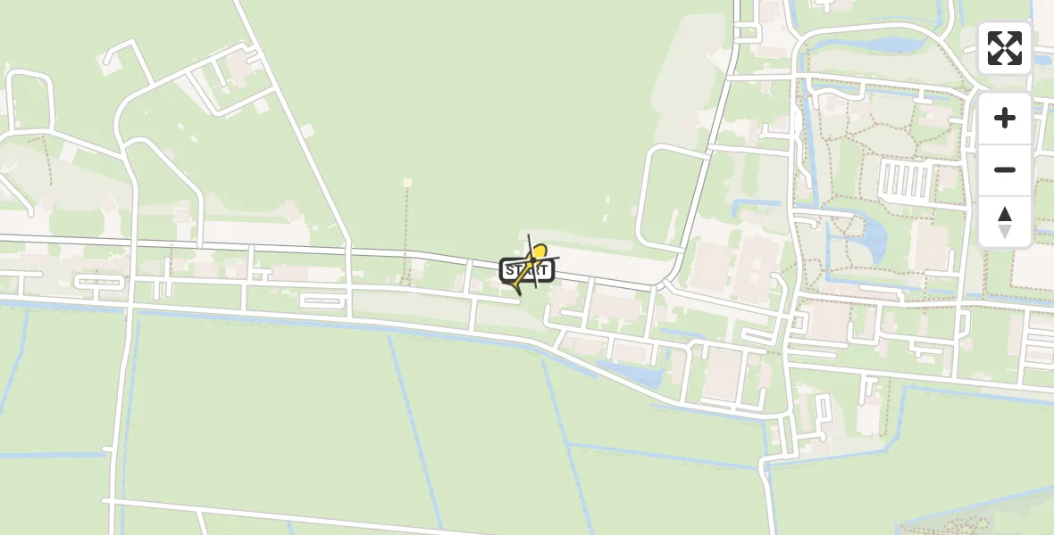 Routekaart van de vlucht: Ambulanceheli naar Vliegbasis Leeuwarden, Keegsdijkje