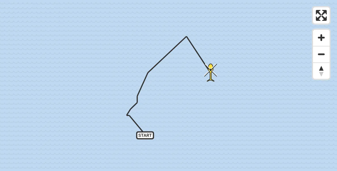 Routekaart van de vlucht: Kustwachthelikopter naar Vlissingen