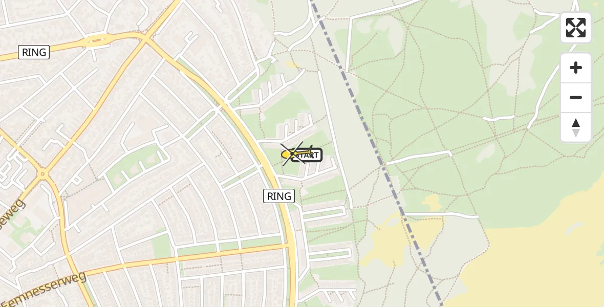 Routekaart van de vlucht: Lifeliner 1 naar Hilversum, Zevenbergen