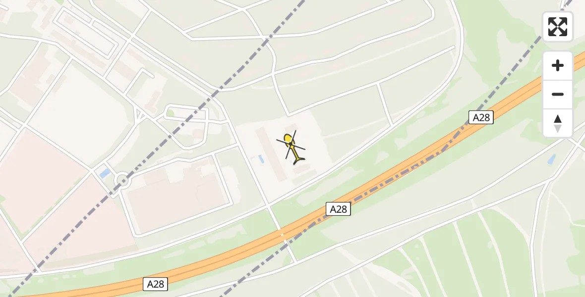 Routekaart van de vlucht: Politieheli naar Amersfoort