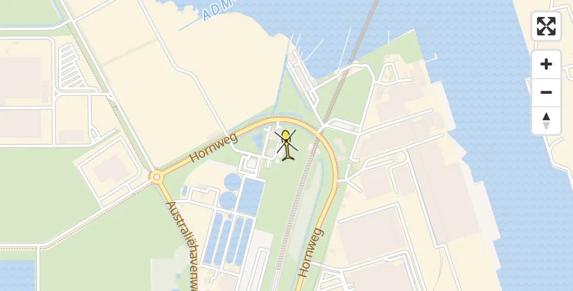 Routekaart van de vlucht: Lifeliner 1 naar Amsterdam Heliport