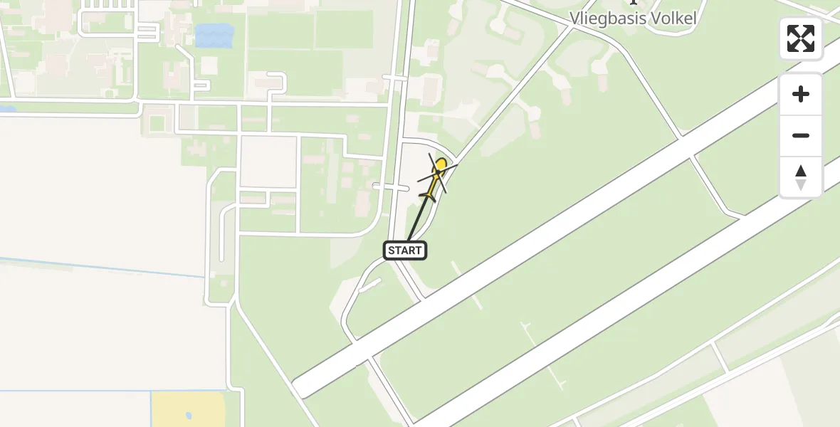 Routekaart van de vlucht: Lifeliner 3 naar Vliegbasis Volkel, Zeelandsedijk