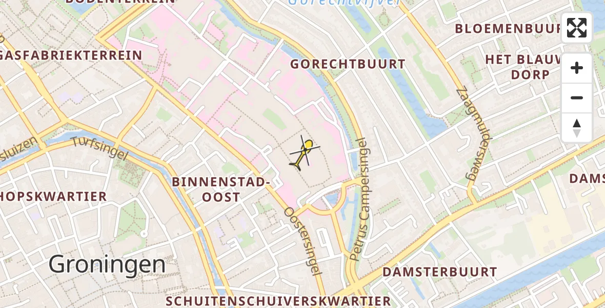 Routekaart van de vlucht: Lifeliner 4 naar Universitair Medisch Centrum Groningen