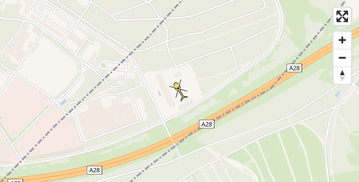 Routekaart van de vlucht: Politiehelikopter naar Amersfoort