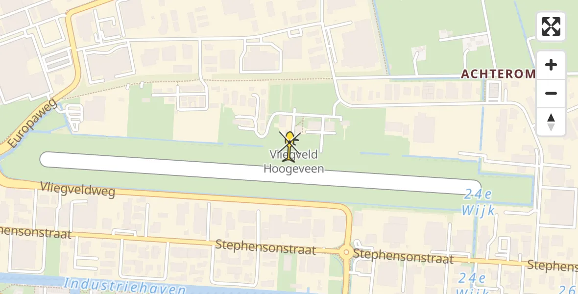 Routekaart van de vlucht: Lifeliner 4 naar Vliegveld Hoogeveen