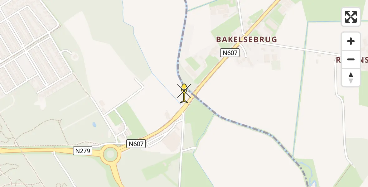 Routekaart van de vlucht: Lifeliner 3 naar Helmond