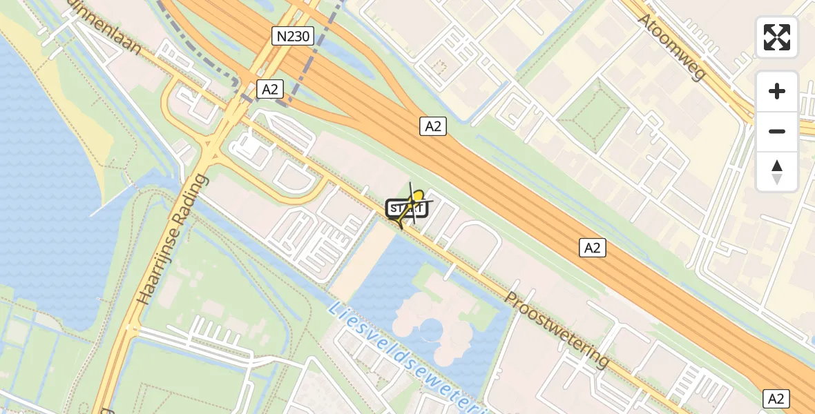 Routekaart van de vlucht: Lifeliner 1 naar Utrecht, Proostwetering