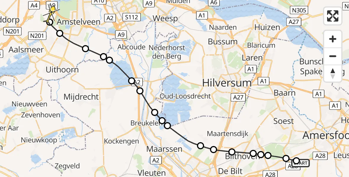 Routekaart van de vlucht: Politiehelikopter naar Schiphol, Het Zeisterspoor