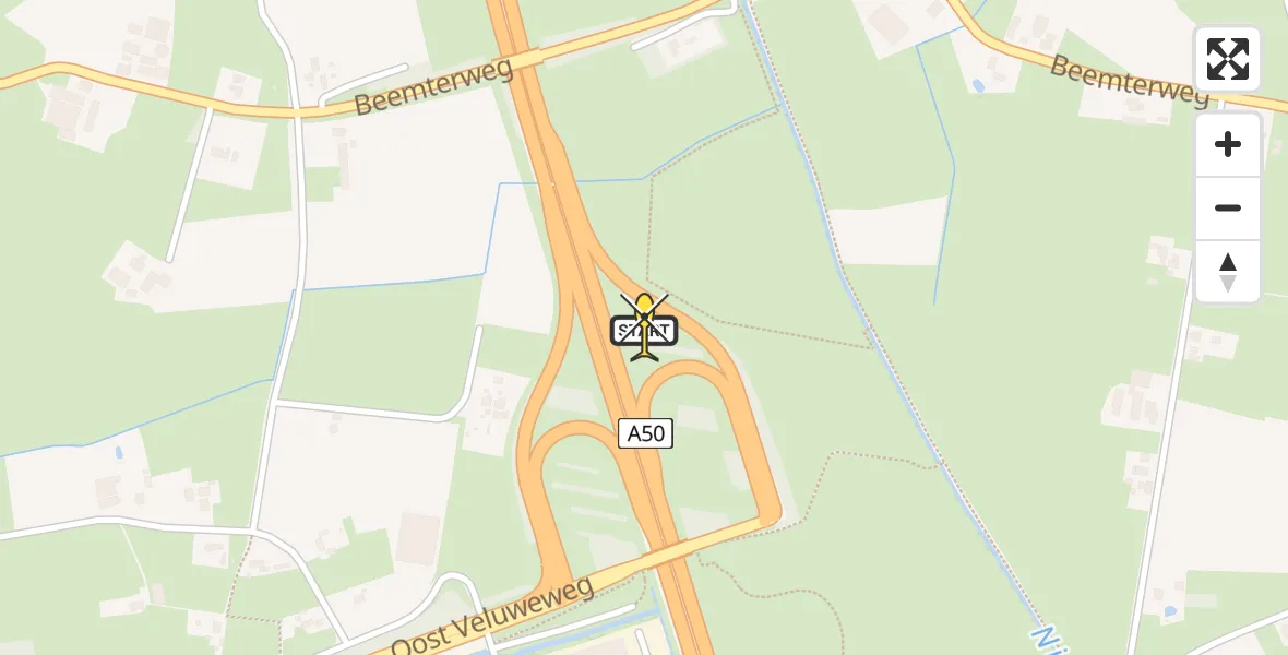 Routekaart van de vlucht: Lifeliner 1 naar Beemte Broekland, Beemte Broekland