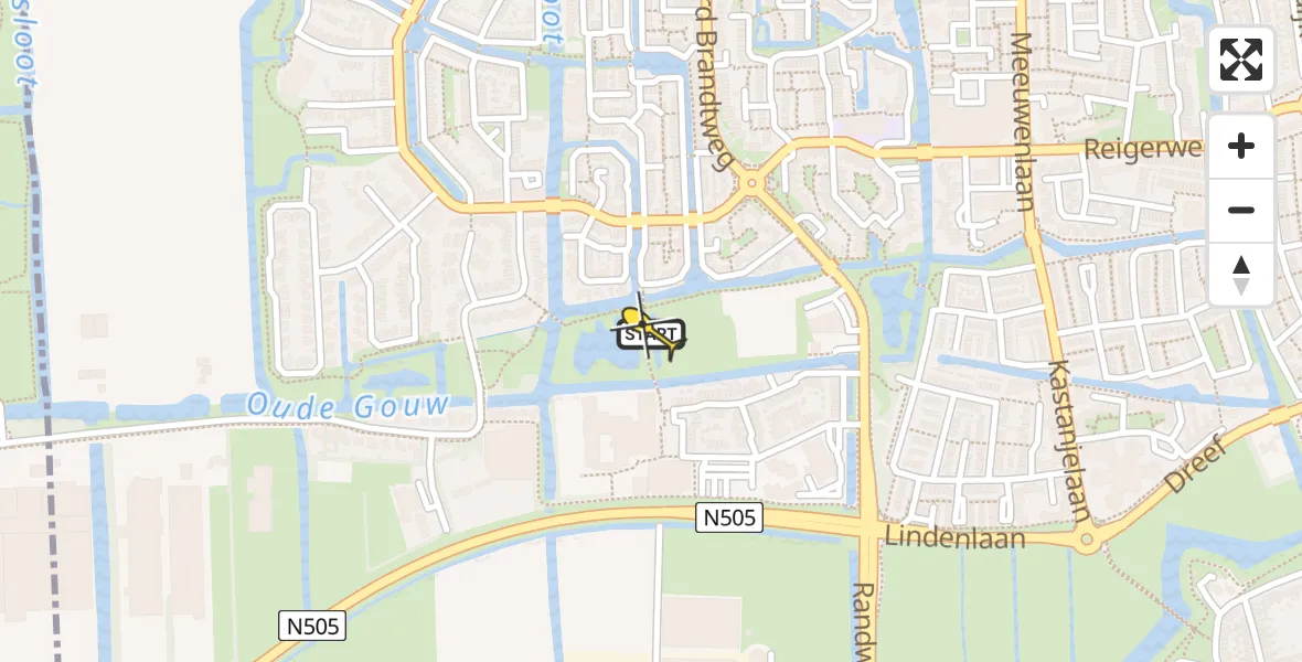 Routekaart van de vlucht: Lifeliner 4 naar Enkhuizen, Vierkant