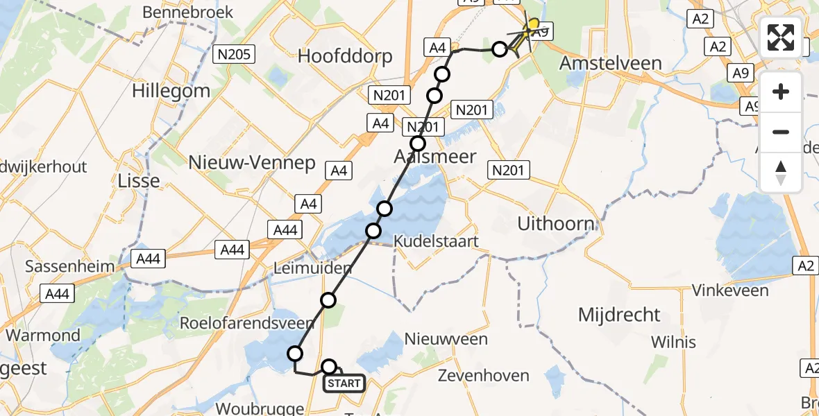 Routekaart van de vlucht: Politiehelikopter naar Schiphol, Werk en rust