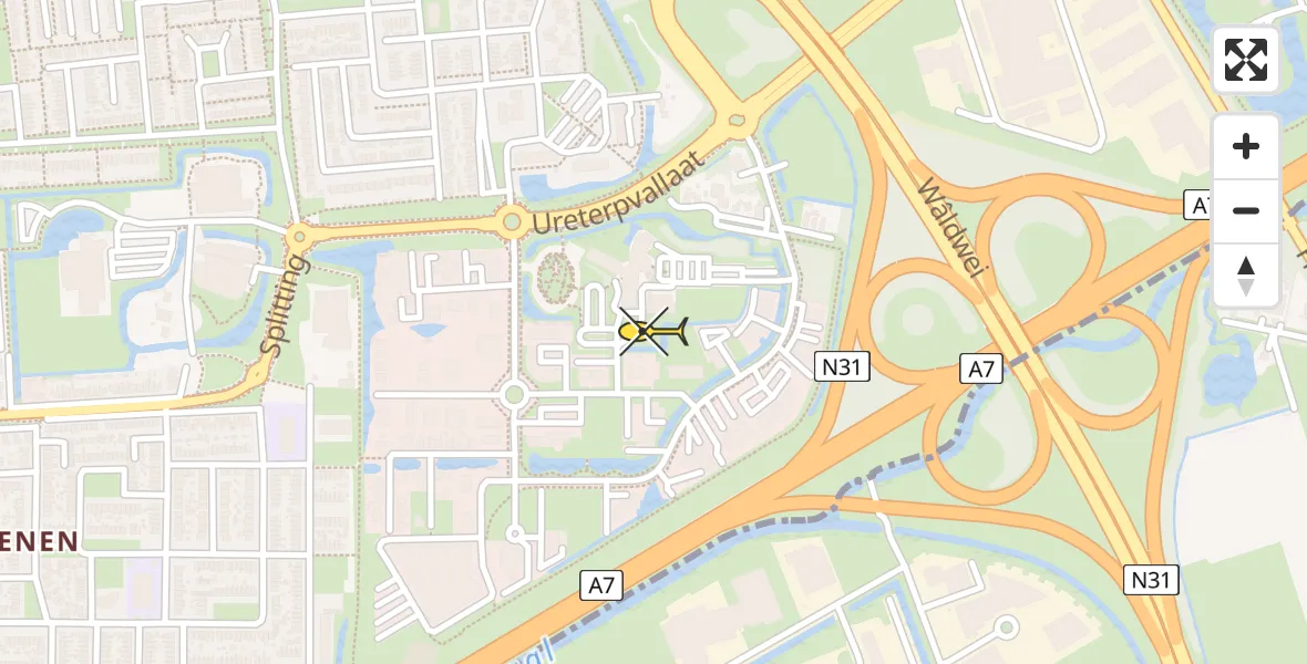 Routekaart van de vlucht: Lifeliner 4 naar Vliegveld Drachten