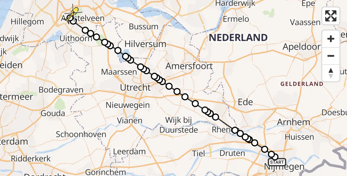 Routekaart van de vlucht: Politieheli naar Schiphol, Dijkstraat