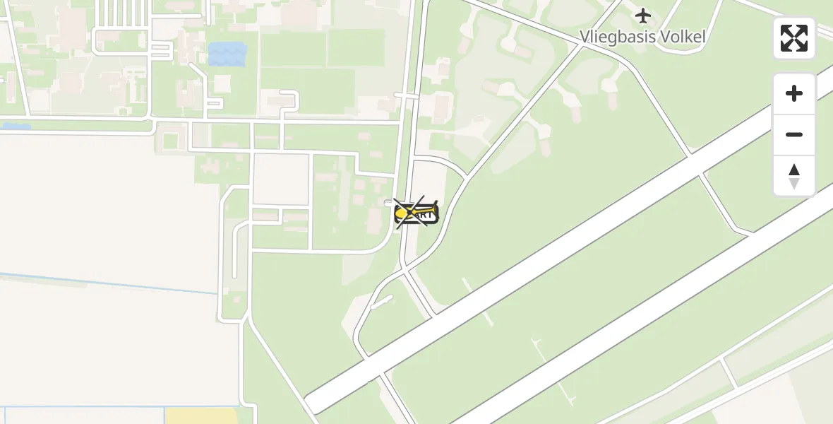 Routekaart van de vlucht: Politieheli naar Vliegbasis Volkel, Zeelandsedijk