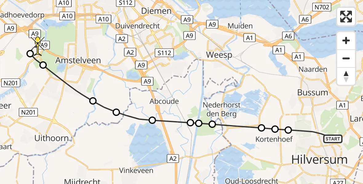 Routekaart van de vlucht: Politieheli naar Schiphol, Van Dijkstraat