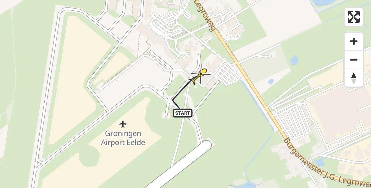 Routekaart van de vlucht: Lifeliner 4 naar Groningen Airport Eelde, Machlaan