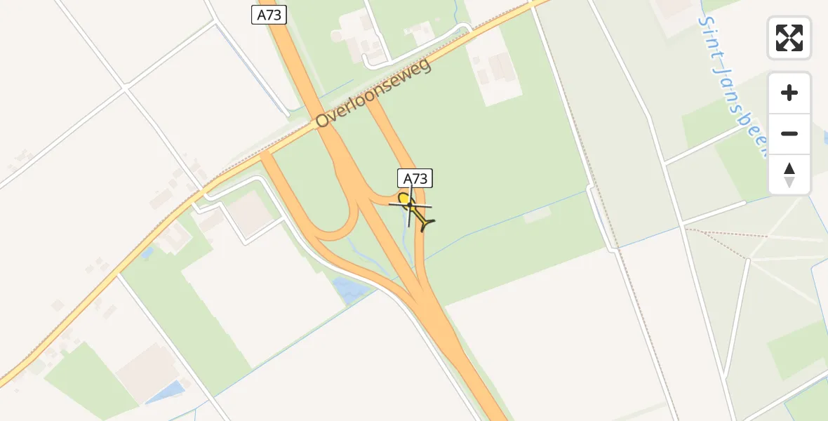 Routekaart van de vlucht: Lifeliner 3 naar Overloon