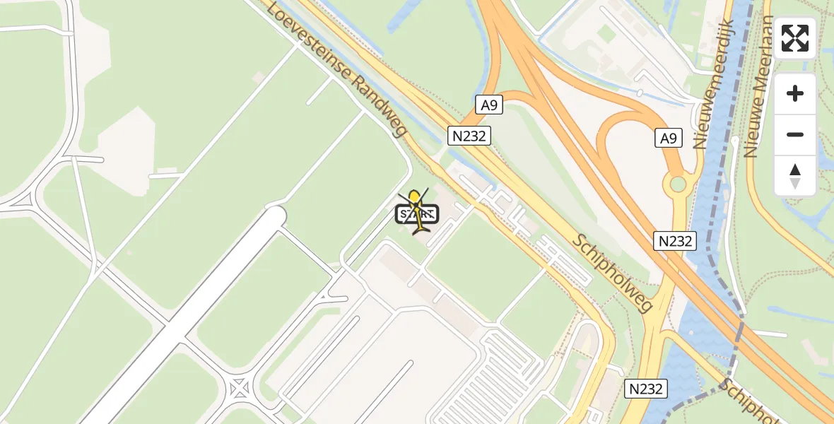 Routekaart van de vlucht: Politieheli naar Schiphol, Walaardt Sacréstraat