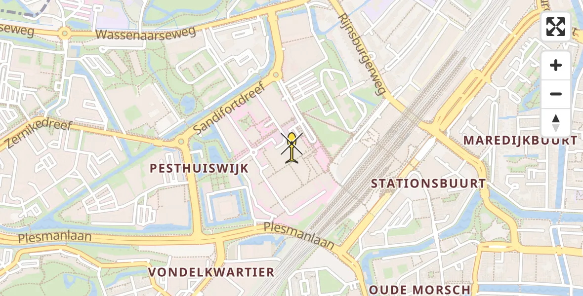 Routekaart van de vlucht: Lifeliner 1 naar Leiden