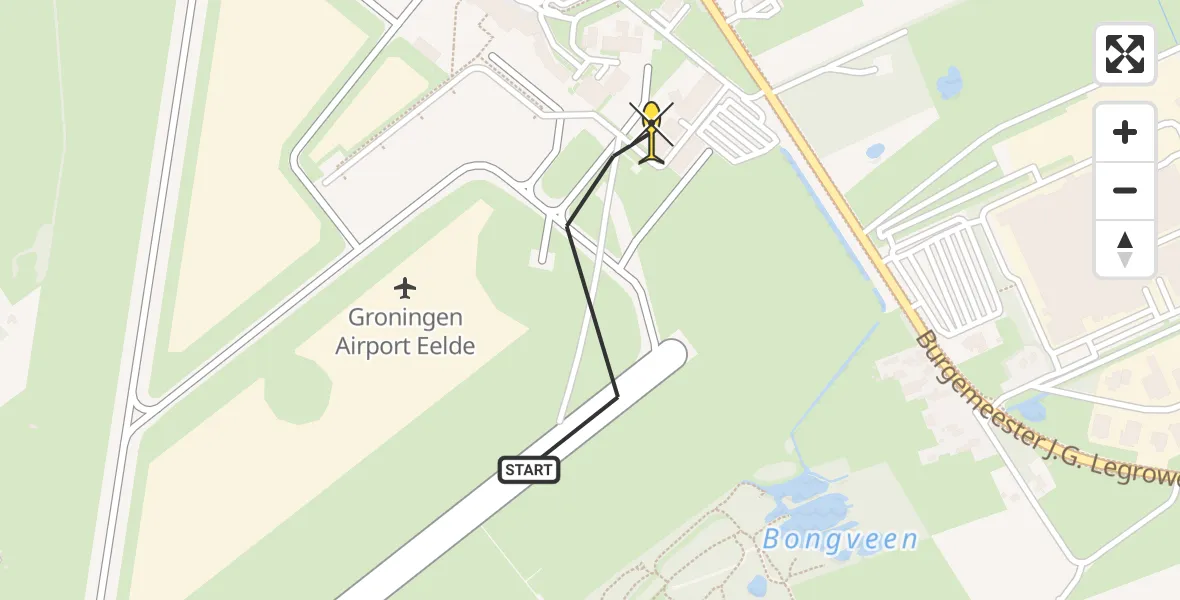 Routekaart van de vlucht: Lifeliner 4 naar Groningen Airport Eelde, Machlaan