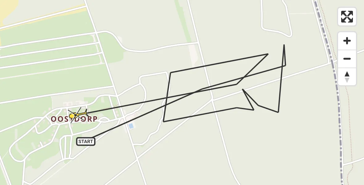 Routekaart van de vlucht: Politiehelikopter naar Harskamp, Dabbelosepad