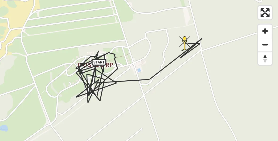 Routekaart van de vlucht: Politieheli naar Harskamp, Otterloseweg