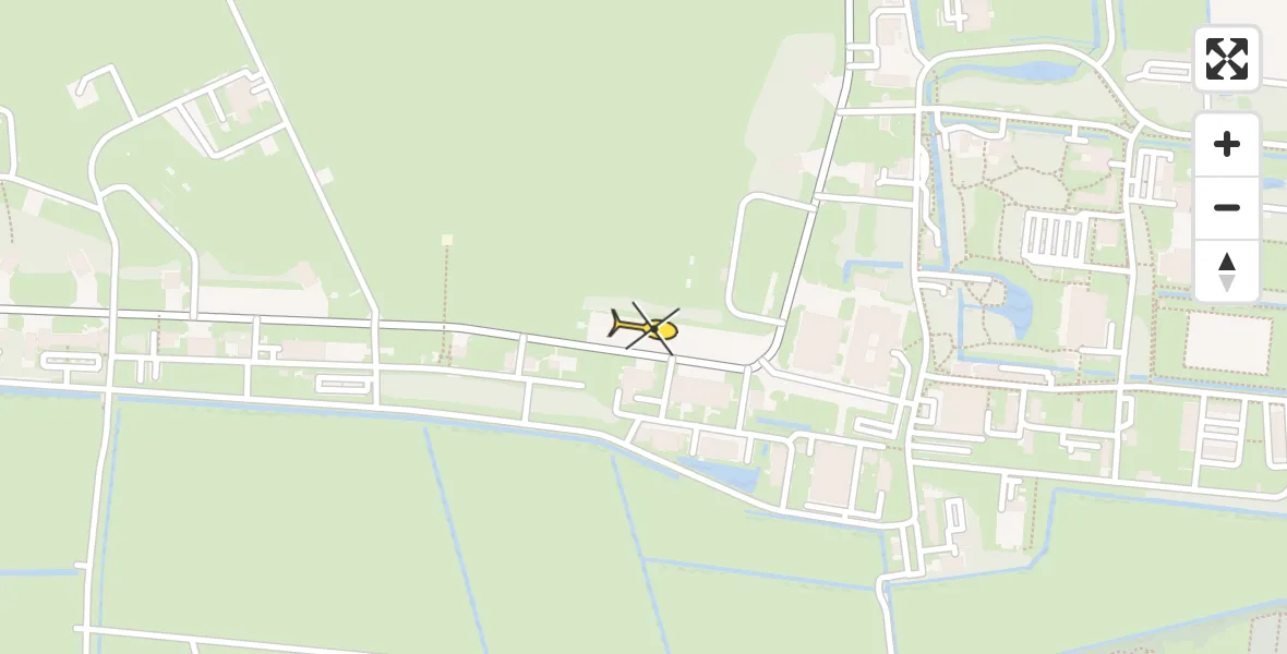 Routekaart van de vlucht: Ambulancehelikopter naar Vliegbasis Leeuwarden