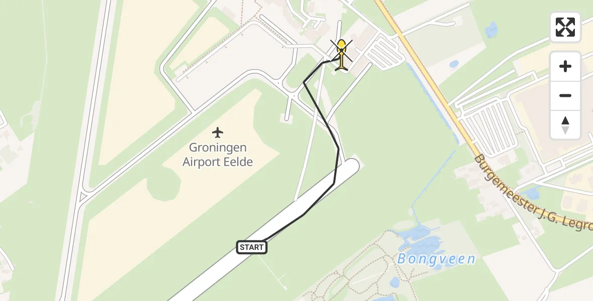 Routekaart van de vlucht: Lifeliner 4 naar Groningen Airport Eelde, Machlaan