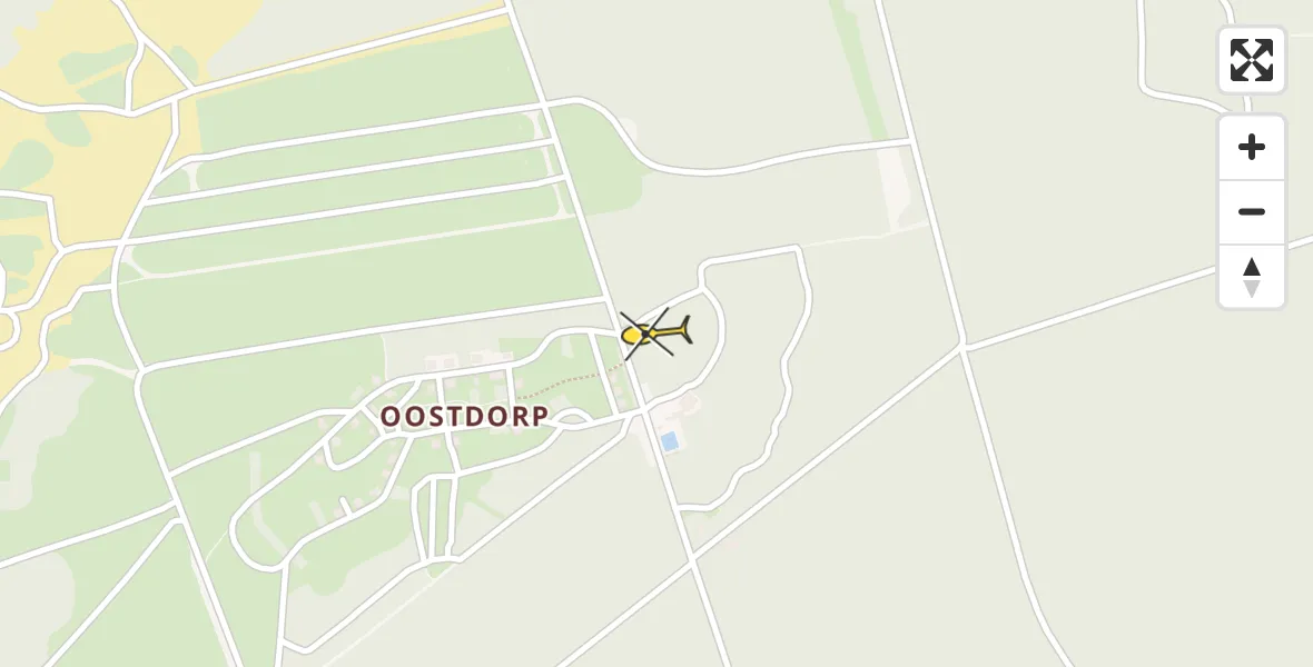 Routekaart van de vlucht: Politiehelikopter naar Harskamp